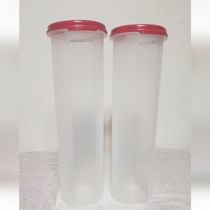Tupperware Red and Clear Food Storage Containers